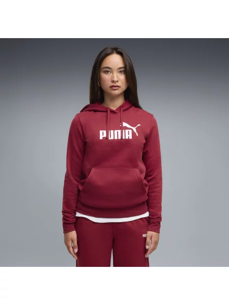 PUMA bluza z kapturem z logo ESS OdzieÅ¼ S czerwony