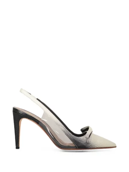 Pantofi cu toc Red(v) cu funde slingback alb