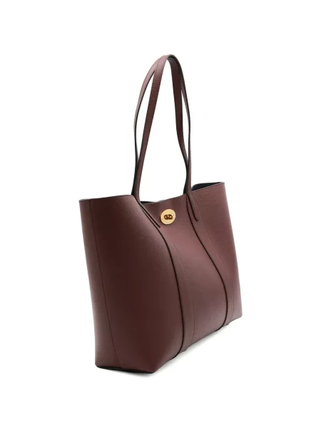 Bőr shopper táska Mulberry piros
