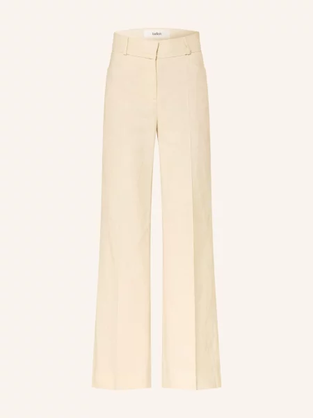 Ba&Sh Kalhoty Pants Cista S Lnem tmavě žlutá