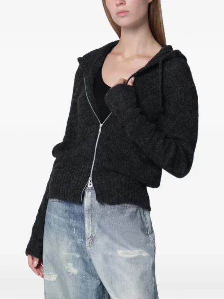 Cardigan Our Legacy tricotate cu glugă negru
