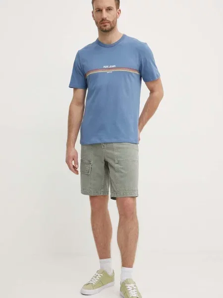 Джинсові шорти Pepe Jeans RELAXED SHORT UTILITY COLOUR зелений