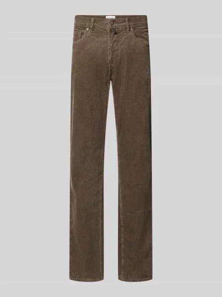 Spodnie sztruksowe o kroju straight fit z elastycznej mieszanka bawełny model Laval' Pierre Cardin