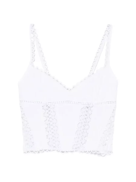Top Charo Ruiz Ibiza s čipkom bijela