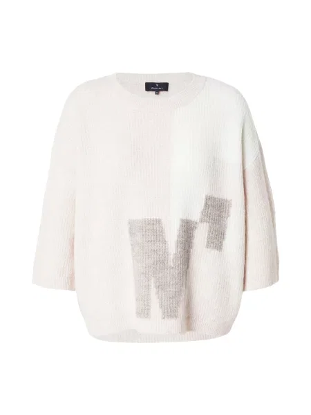 Monari Pulover gri închis / roz pastel alb