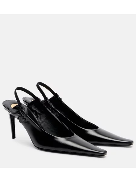 Pantofi cu toc Saint Laurent din piele slingback negru