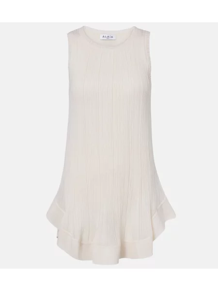 Rochie Alaïa de mătase alb
