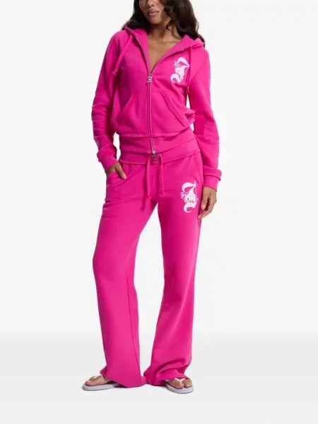 Τρέξιμο παντελόνι Juicy Couture με σχέδιο καμπάνα ροζ