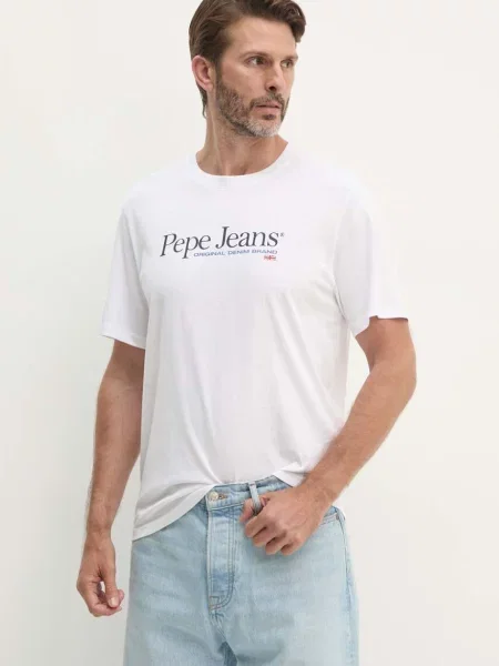 Тениска Pepe Jeans ALBERT с принт бяло