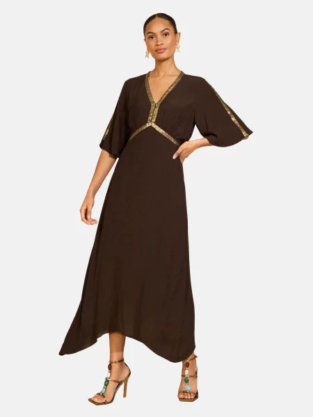 Love & roses Rochie / auriu maro
