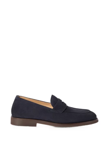 Pantofi loafer Brunello Cucinelli din piele de căprioară albastru