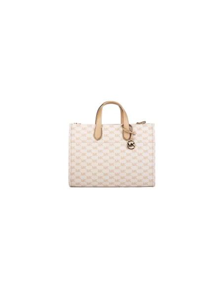Torebka Michael Kors żakardowa z logo beżowa