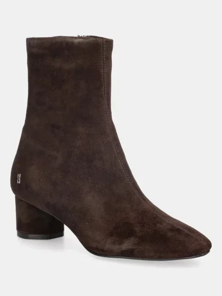 Велурени боти Nokwol Alyssa Brown Suede с дебел Alyssa Brown Suede кафяво