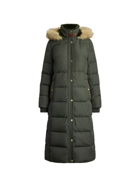 Palton Lauren Ralph Lauren cu glugă verde