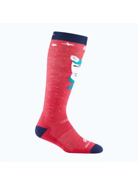 Șosete de schi pentru copii Darn Tough Magic Mountain OTC Midweight with Cushion w/ Padded Shin raspberry