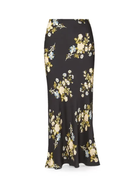 Fusta maxi Veronica Beard cu model floral cu imagine negru