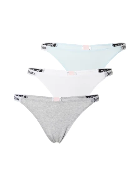 Juicy Couture Tanga albastru pastel / gri / negru alb
