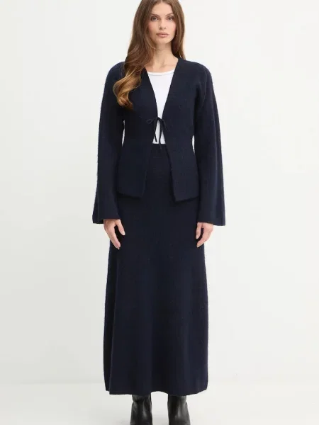 Спідниця з домішкою вовни BOSS Orange C_Fici помаранчева