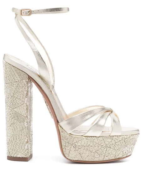 Сандали Aquazzura мъниста златисто