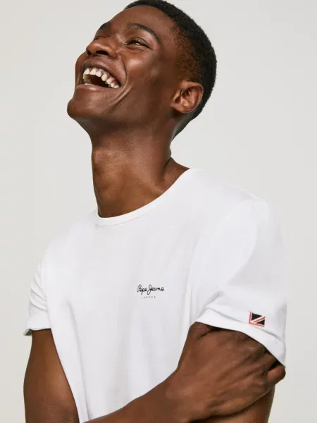Pepe Jeans Majica mornarska / ognjeno rdeča / črna bela
