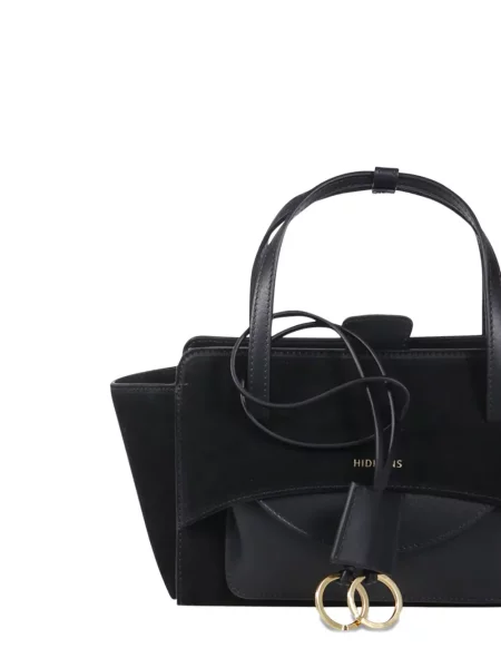 Geantă shopper Hidesins din piele de căprioară negru