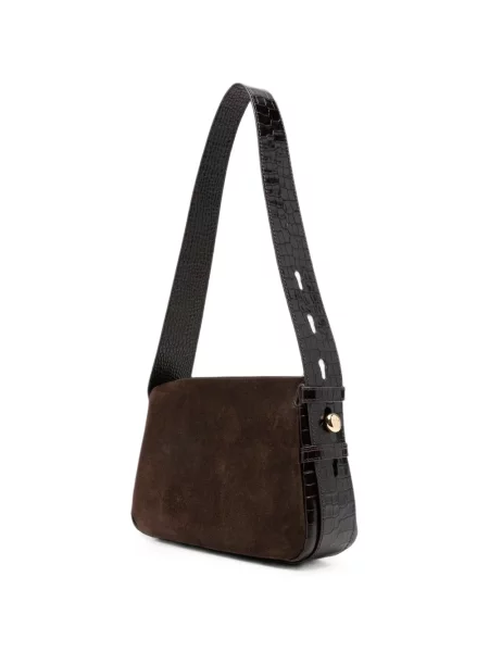Geantă Tory Burch din piele de căprioară maro
