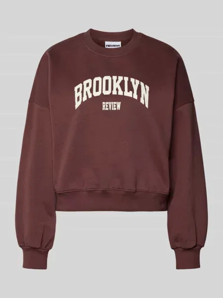 Bluza z nadrukiem z logo i okrągłym dekoltem Review