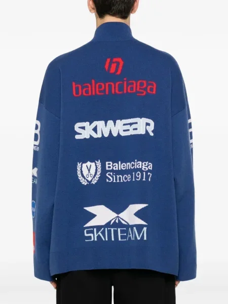 Жакардова водолазка Balenciaga синьо