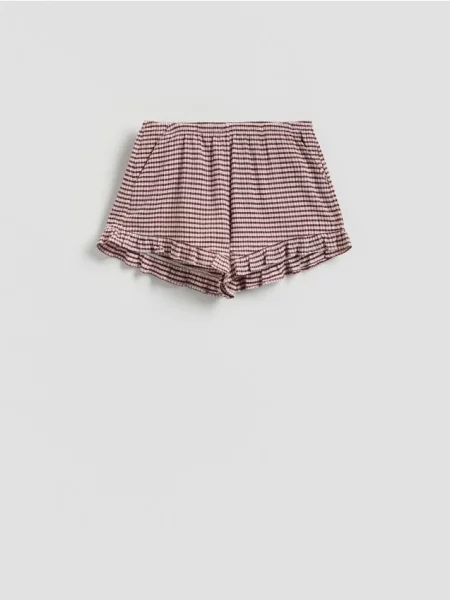 Reserved Szorty w kratkę bordowy