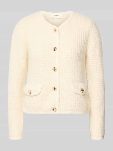 Kurtka z dzianiny z mieszanki wełny z alpaki z listwą guzikową model ‘HARRY’ Bash