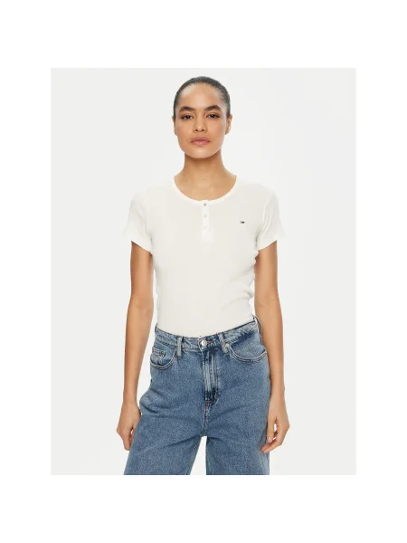 Tommy Jeans Póló Slim Fit fehér