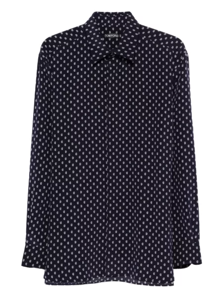 Риза Tom Ford с пейсли десен синьо