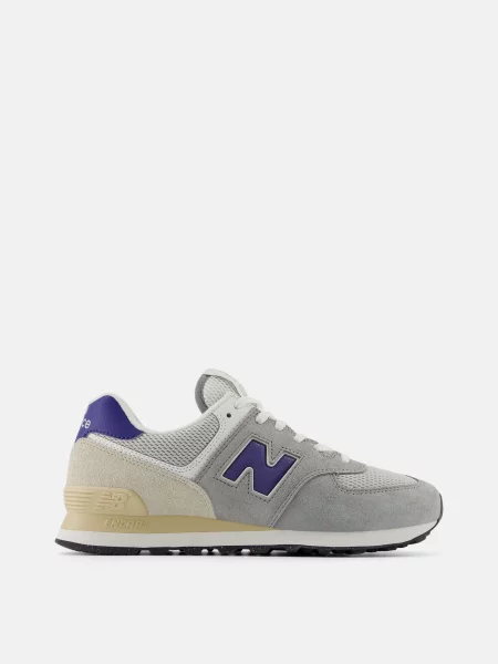 Жіночі Кросівки New Balance сіро-синій шкіра/текстиль сині
