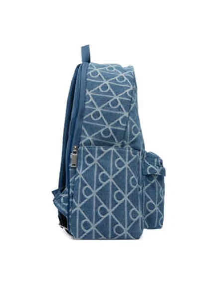 Calvin Klein Hátizsák Emblem Aop Denim Round Backpack kék