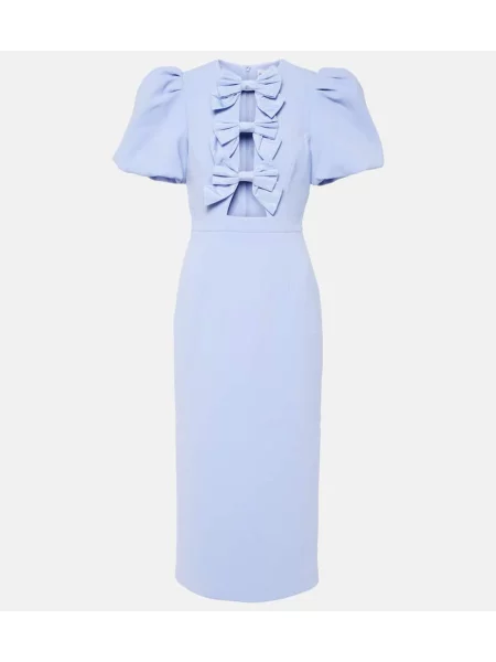 Sukienka midi Rebecca Vallance z kokardką do kolan garniturowa niebieska