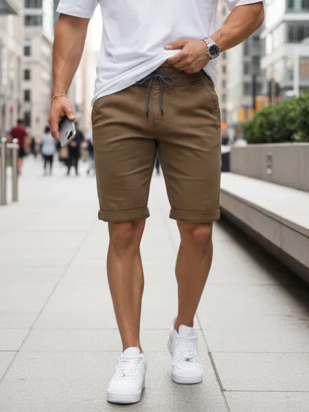Pantaloni scurți din denim Dstreet alb