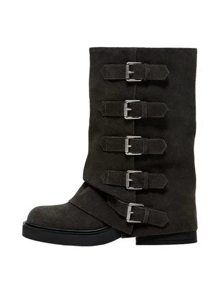 Bershka Botine închis maro