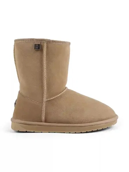 Kozačky Emu Australia Platinum Stinger Slim Lo na plochém zateplené béžová