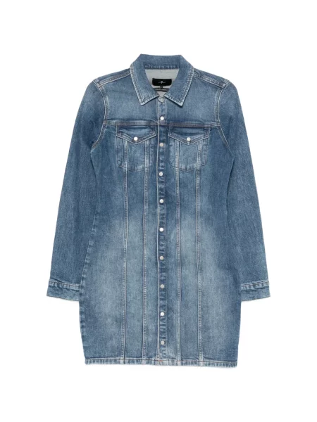 Lung rochie mini 7 For All Mankind albastru