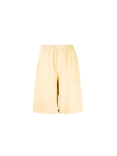 Krótkie szorty Isabel Marant z logo żółte