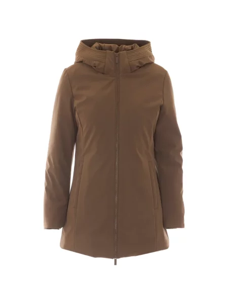Palton Woolrich cu glugă maro