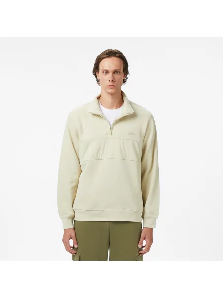 Lacoste Bluza Half Zip Classic Fit beżowa
