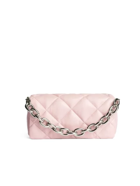 Pikowana torebka skórzana Stand Studio skórzana różowa