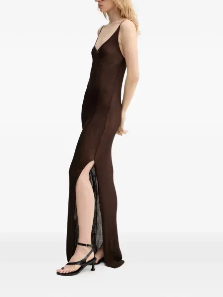 Rochie maxi Gestuz tricotate maro
