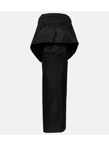 Rochie midi The Attico de mătase până la genunchi de costum negru