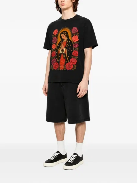 Tricou Melt cu imagine cu decolteu rotund negru