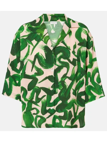 Top Dries Van Noten z nadrukiem zielony