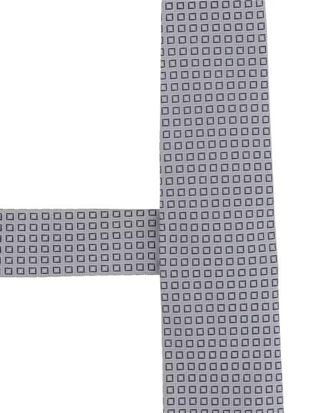 Cravată Boss de mătase cu imprimeu geometric albastru
