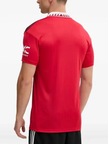 Pantaloni Adidas de catifea cord cu imagine roșu