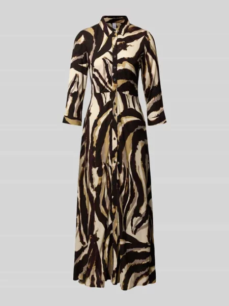 Długa sukienka z listwą guzikową model ‘SAVANNA’ Y.a.s beżowa